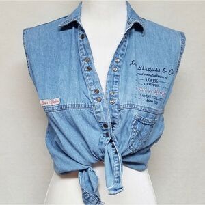 VINTAGE 96 Levi's Raw Cut Sleeveless Chambray Top